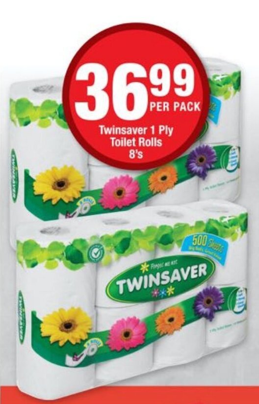 Twinsaver Toilet Rolls 8's per pack offer at OK Foods