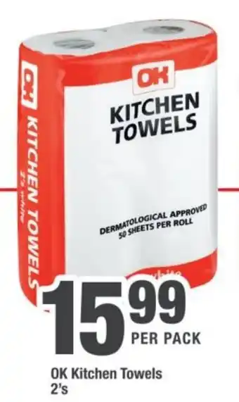 OK Foods OK Kitchen Towels 2's per pack offer