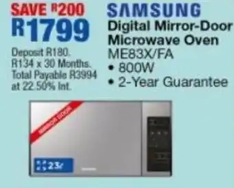 OK Furniture Samsung Mirror-Door Microwave Oven offer