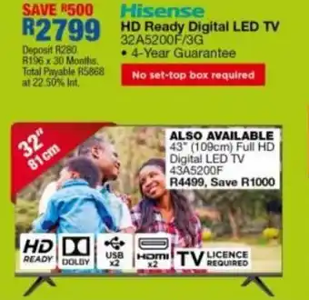 OK Furniture Hisense HD Ready Digital LED TV 32" offer