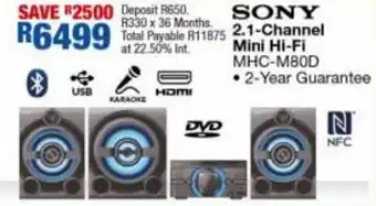 OK Furniture Sony 2.1 Channel Mini Hi-Fi offer