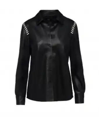Europa Art Group Whipstitch faux leather shirt- black offer