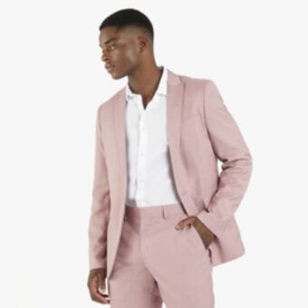 Markham Mkm pink smart slim textured single/breasted jacket offer