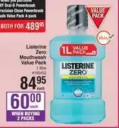 Dis-Chem Listerine zero mouthwash value pack-1l each offer