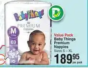 Dis-Chem Baby thinks value pack premium nappies (sizes s-xl)-per pack offer