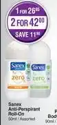 Dis-Chem Sanex anti perspirant roll on assorted-50ml offer