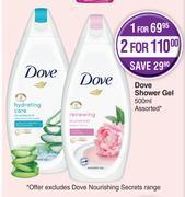 Dis-Chem Dove shower gel assorted-500ml offer