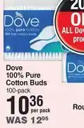 Dis-Chem Dove 100% pure cotton buds 100 pack-per pack offer