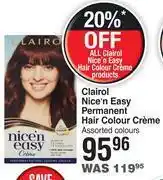 Dis-Chem Clairol nice n easy permanent hair colour creme assorted colours offer