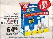 Dis-Chem Raid liquid electric mosquito killer + refill bottle value pack-per pack offer