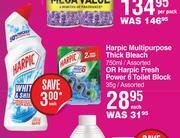 Dis-Chem Harpic multipurpose thick bleach 750ml assorted or harpic fresh power 6 toilet block 35g assorted-ea offer