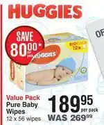 Dis-Chem Huggies pure baby wipes-12 x 56 per pack offer