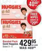 Dis-Chem Huggies gold nappies banded pack free wipes-per pack offer