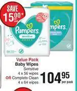 Dis-Chem Pampers baby wipes value pack-per pack offer