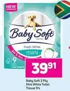 Game Baby soft 2 ply mini white toilet tissue-9's pack offer