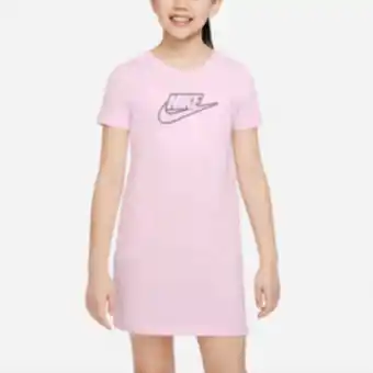 Sportscene Nike girls nsw futura pink t-shirt dress offer