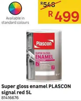 Leroy Merlin Super Gloss Enamel Plascon Signal Red 5L offer