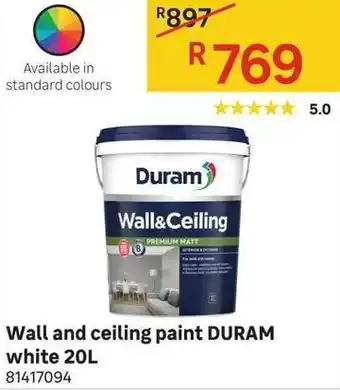 Leroy Merlin Wall and Ceiling Paint Duram White 20L offer