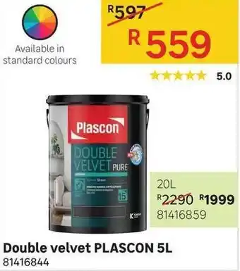 Leroy Merlin Double Velvet Plascon 5L offer