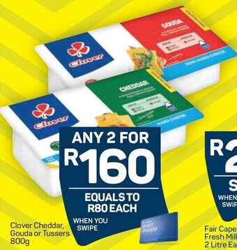 Pick n Pay Clover Cheddar Gouda or Tussers 800g offer