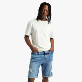Sportscene Redbat men's light blue denim shorts offer