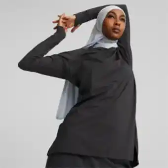 Women's puma modest activewear long sleeve black tee