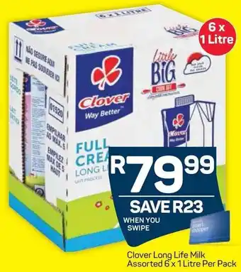 Pick n Pay Clover Long Life Milk Assorted 6x1L Per Pack offer