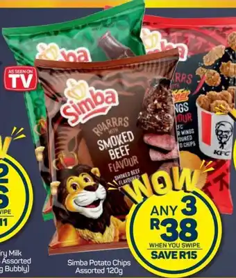 Pick n Pay Hypermarket Simba Potato Chips Assorted 3 x 120g offer