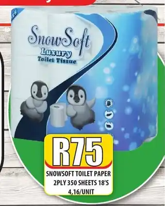 1UP Snowsoft Toilet Paper 2 Ply 350 Sheets 18's offer