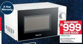 Pick n Pay Hypermarket Hisense Manual Microwave Oven 20 litre offer