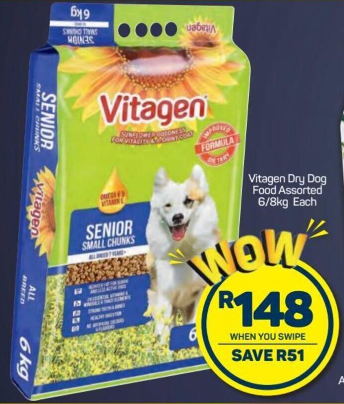 Vitagen Dry Dog Food Assorted 6/8kg offer at Pick n Pay Hypermarket