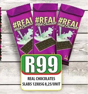Real Chocolates Slabs 12x85G