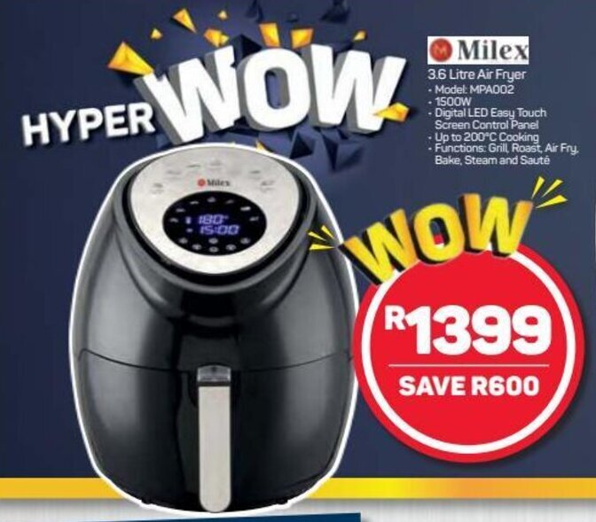 milex 3.6 l air fryer