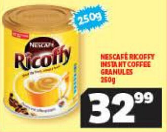 Usave Nescafe Ricoffy Instant Coffee Granules 250g offer