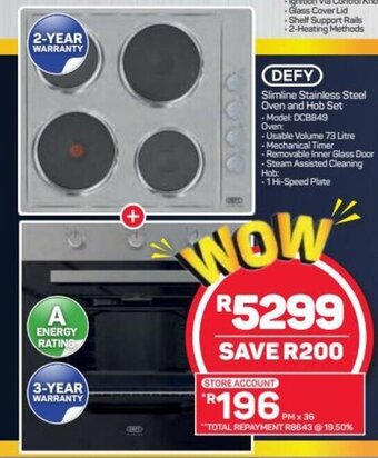 Defy Slimline Stainless Steel Oven and Hob Set