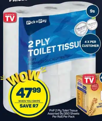 Pick n Pay PnP Toilet Tissue assorted 9s per pack offer