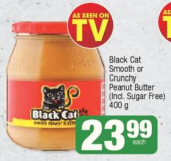 Spar Black Cat Smooth or Crunchy Peanut Butter 400g offer