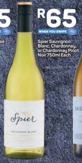 Pick n Pay Spier Sauvignon Blanc, Chardonnay or Chardonnay Pinot Noir 750ml offer