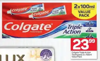 Pick n Pay Colgate Triple Action Toothpaste 2 x 100ml offer