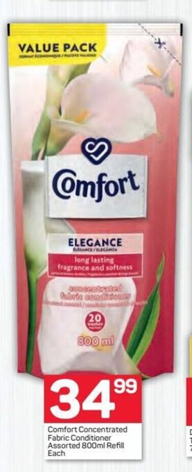 Pick n Pay Comfort Concentrated Fabric Conditioner assorted 800ml offer