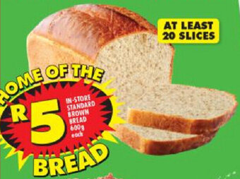 Shoprite In-Store Standard Brown Bread 600g offer