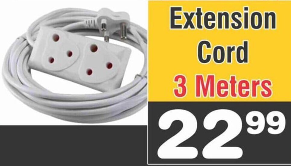 Extension Cord 3m offer at Advance Cash n Carry