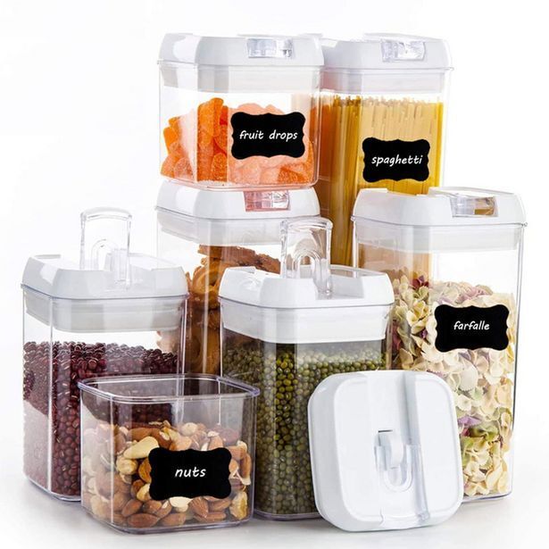 7piece airtight pantry food storage containers with easy lock lids