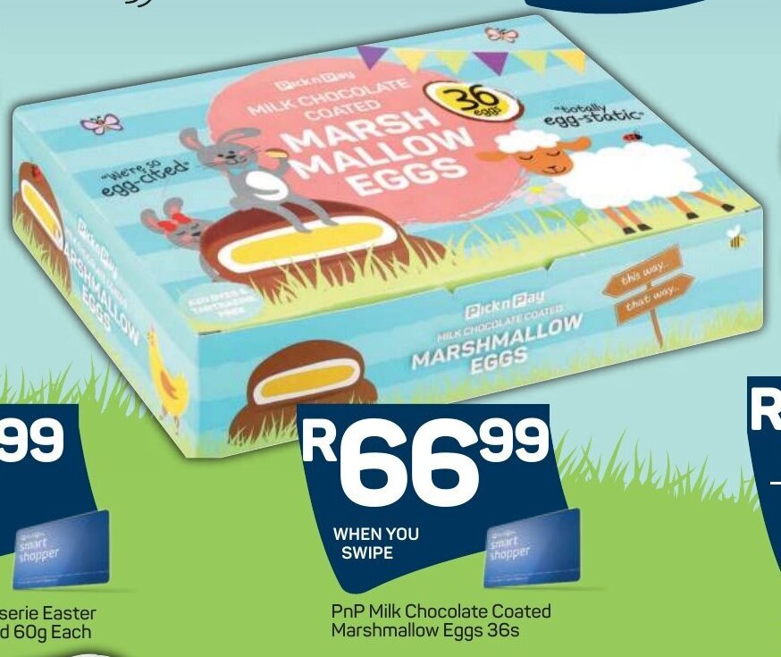 PnP Milk Chocolate Coated Marshmallow Eggs 36s offer at Pick n Pay
