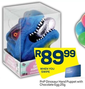 Pick n Pay PnP Dinosaur Hand Puppet with Chocolate Egg 25g offer