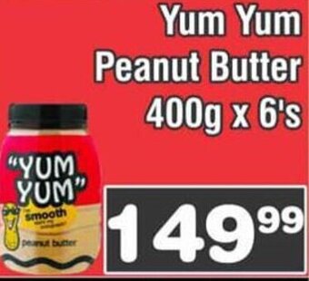Advance Cash n Carry Yum Yum Peanut Butter 400g x 6's offer