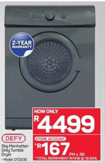 Pick n Pay Defy Manhattan Grey Tumble Dryer offer
