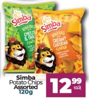 Take 'n Pay Simba Potato Chips assorted 120g offer