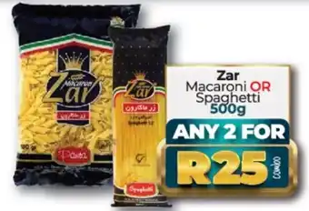 Take 'n Pay Zar Macaroni or Spaghetti 2 x 500g offer