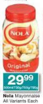 Checkers Nola Mayonnaise All Variants offer